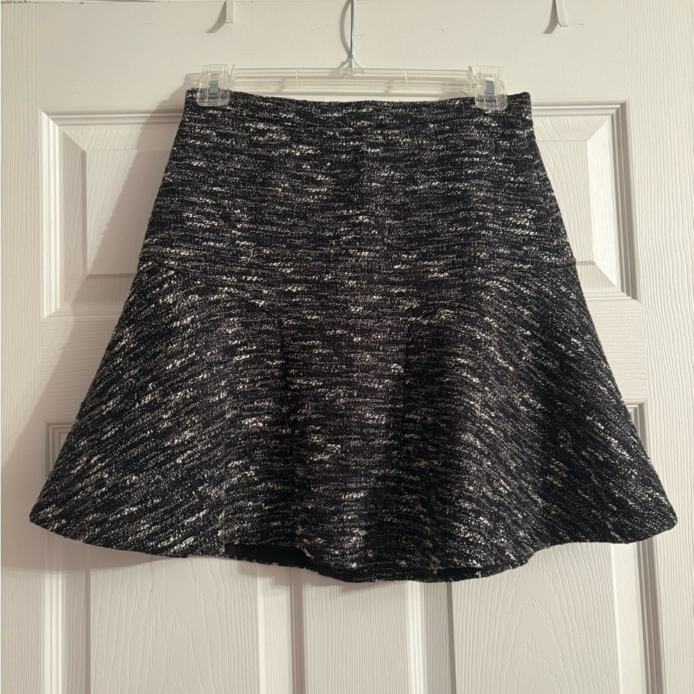 J. Crew Black and White Skater Skirt